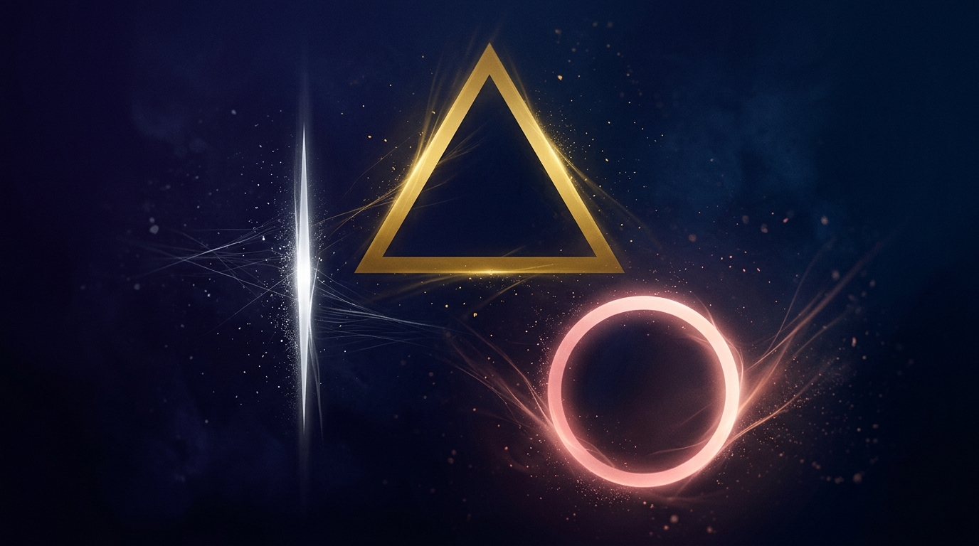 Abstract glowing forms representing master number 22, 33, and spiritual meaning of numbers in numerology